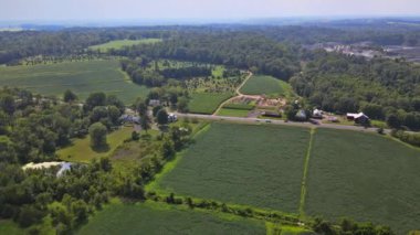 Pensilvanya 'daki Amerikan köy arazilerinin panoramik manzarası.