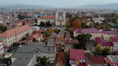 Son derece güzel bir manzara. Transcarpathia Uzhhorod Ukrayna 'nın eski bir kenti.