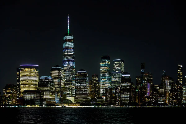 Úžasný Panoramatický Výhled Panorama New Yorku Mrakodrap Krásném Nočním Pohledu — Stock fotografie