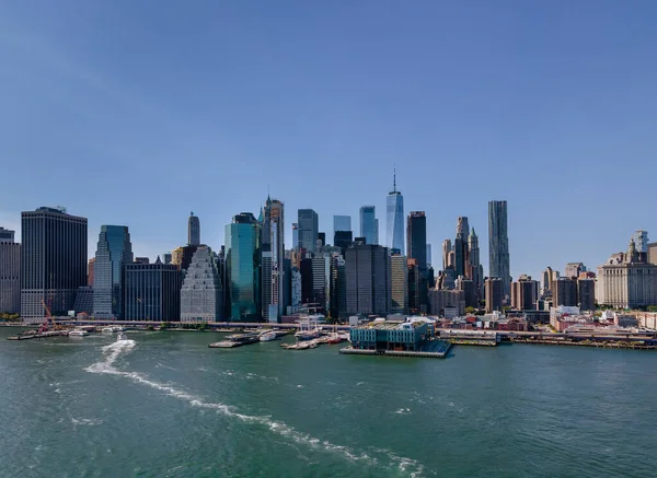 Splendida Vista Aerea New York City Panorama Sullo Skyline Del — Foto Stock