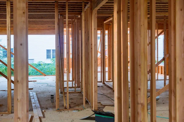 Framing Balk Van Nieuw Huis Aanbouw Home Beam Constructie — Stockfoto