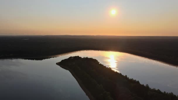 Nice sunrise the mist spreads in the morning over lake — Stock Video