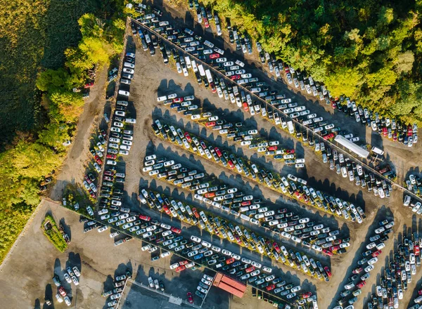 Terminale Auto Parcheggiate Auto Usate Lotto Asta Parcheggio Distribuito — Foto Stock