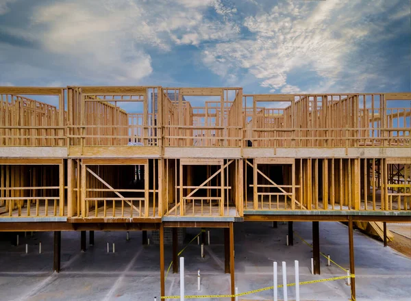 Onafgewerkt Van Het Interieur Van Een Huis Residentiële Bouw Muur — Stockfoto