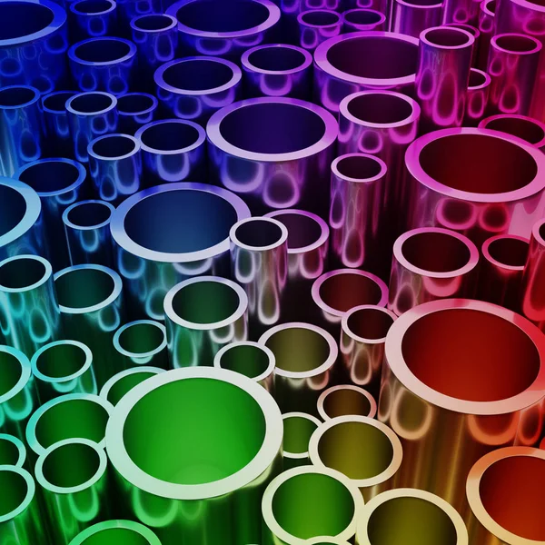 Abstract Colorful Pipe Shapes Render — Stock Photo, Image