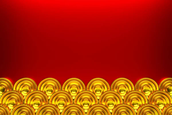 Трехмерные Рендеринги Gold Circle Pattern — стоковое фото
