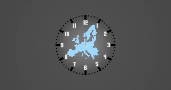 欧洲时间变化的象征性时钟 — 图库照片