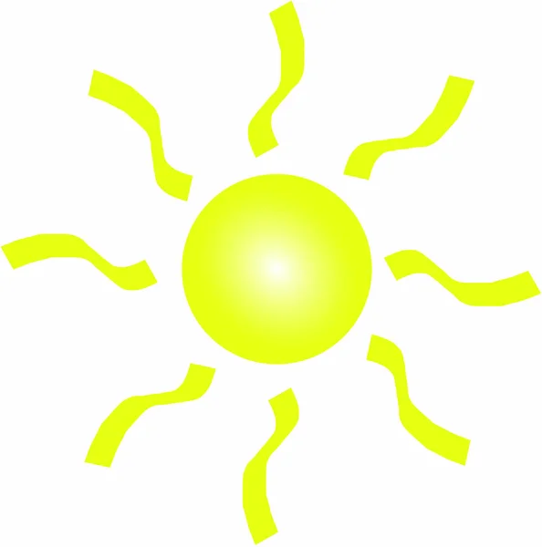 Żółte Słońce Białym Tle — Zdjęcie stockowe