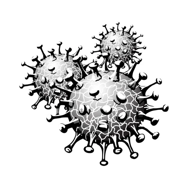 Coronavirus Virus Pattern Black White Illustration — Stock Photo, Image