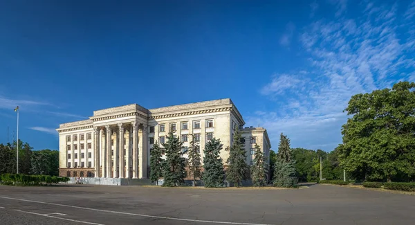 Odessa Trade Unions building on Kullikovo field in Ukraine. The place of the tragedy with many victims of the fire May 2, 2014