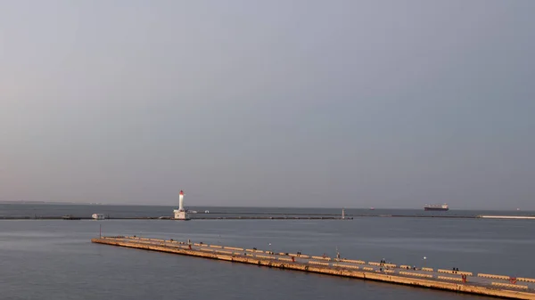 Odessa Ukraina 2018 Panoramiczny Widok Port Morski Terminal Cargo Strony — Zdjęcie stockowe