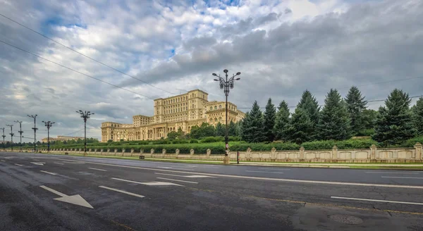 Bucharest Roumanie 2018 Vue Panoramique Parlement Roumain Bucarest Par Une — Photo