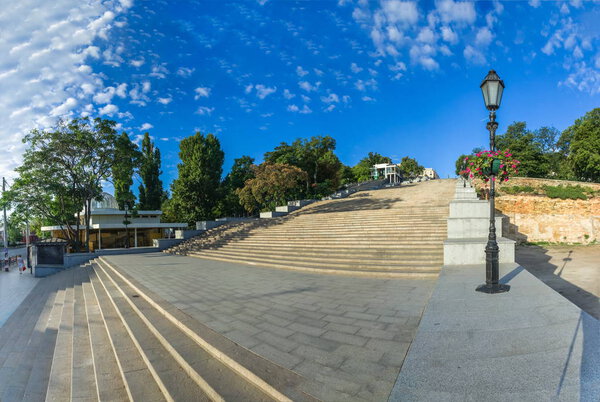 The Potemkin Stairs, or Potemkin Steps the entrance into the city, the best known symbol of Odessa, Ukraine