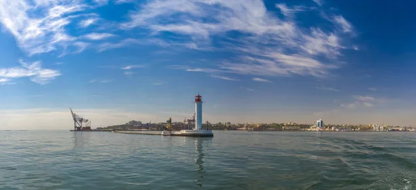 Farol Entrada Para Porto Porto Odessa Portões Mar Ucrânia Dia — Fotografia de Stock