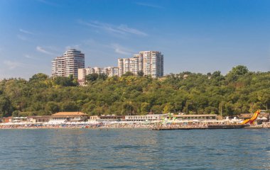 Odessa, Ukrayna - 08.28.2018. Odessa, Ukrayna, Langeron Beach'te bir güneşli yaz gün