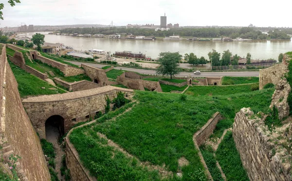 Belgrad Kalesi Sırbistan Daki Kalemegdan Dan Gelen Tuna Sava Nehirlerinin — Stok fotoğraf