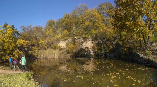 Uman Ukraine 2018 Amazing Autumn Old Ponds Sofiyivka Park Uman — Stock Photo, Image