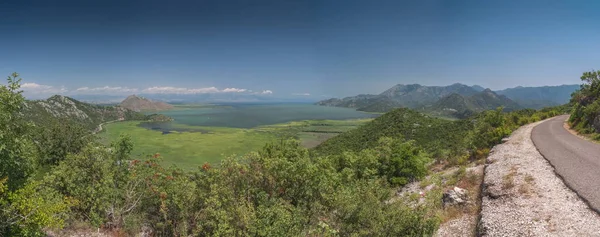 Vista Panoramica Dall Alto Del Lago Skadar Del Fiume Crnojevica — Foto Stock