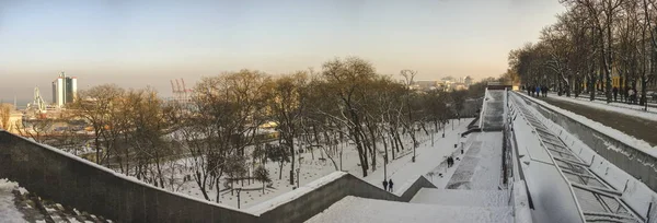 Odessa Ukrajina 2018 Zimní Ráno Primorsky Boulevard Oděse Ukrajina Panoramatický — Stock fotografie