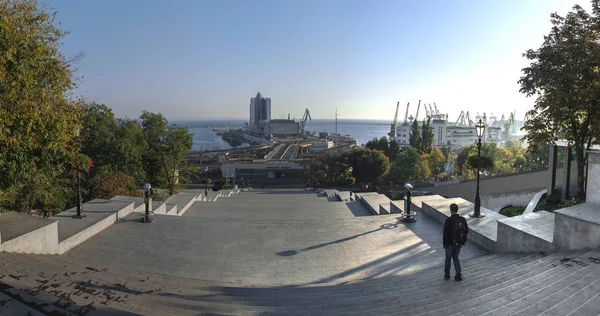 Panoramatický Pohled Boulevard Přímořské Oděsy — Stock fotografie