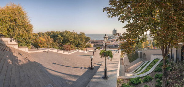 Panoramic view of Odessa seaside boulevard 