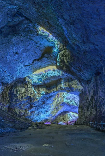 Mystical cave in bright fantastic colors — Stock Photo, Image