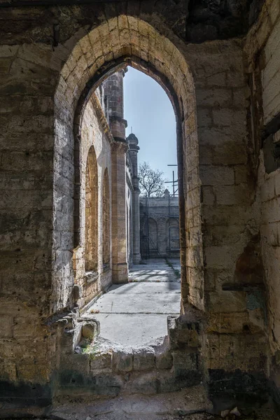 Odessa yakınlarındaki Petrovka köyünde Abandabandoned Kuris kale, Ukrayna. Romantizmin harap mimari abidesi 