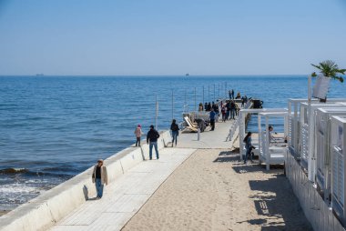 Odessa, Ukrayna Arcadia tatil beldesinde Plaj ve iskele