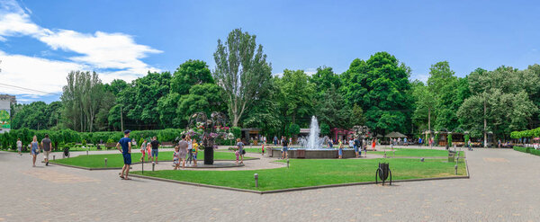 Fountains in Gorky Park in Odessa, Ukraine