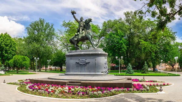 Izmail Ukraina 2020 Pomnik Aleksandra Suworowa Aleja Suworowa Miasto Izmail — Zdjęcie stockowe