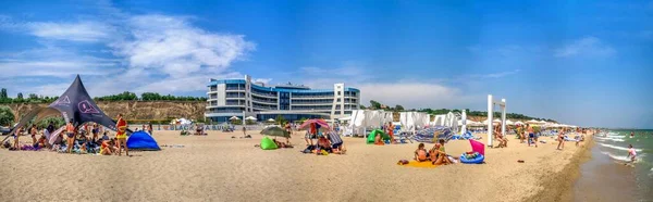 Odessa Ukraine 2020 Black Sea Bugaz Hotel Beach Gribovka Resort — Stock Photo, Image