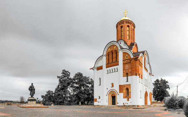 Bila Tserkva, Ukraine 06.20.2020. Georgiyivska or Heorhiyivska church in the city of Bila Tserkva, Ukraine, on a cloudy summer day