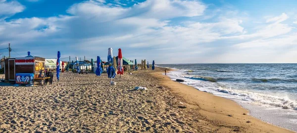 Berdyansk Ucrânia 2020 Praias Areia Berdyansk Spit Ucrânia Uma Manhã — Fotografia de Stock