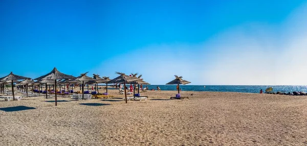 Бердянськ Україна 2020 Піщані Пляжі Бердянській Косі Україна Сонячного Літнього — стокове фото