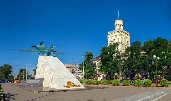 Zaporozhye Ucrania 2020 Monumento Los Guerreros Aviadores Zaporozhye Ucrania Una — Foto de Stock