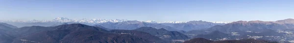 Panorámás kilátás a Monte San Giorgio-ról — Stock Fotó