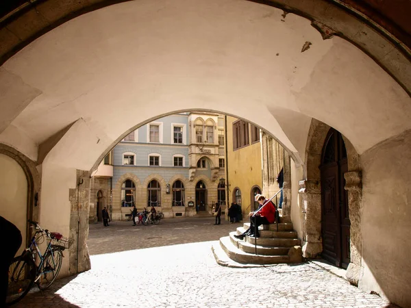 Regensburg Německo Března 2017 Fasády Paláce Uličky Historického Města — Stock fotografie