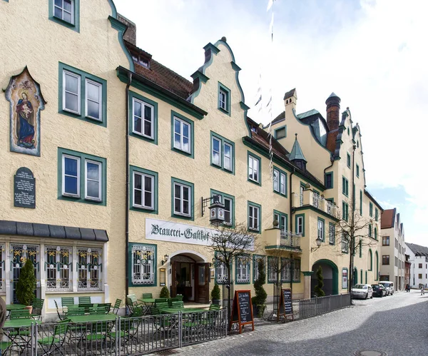 Bavyera, Almanya - 05 Mart 2017: Bavyera köyünün tipik evleri.
