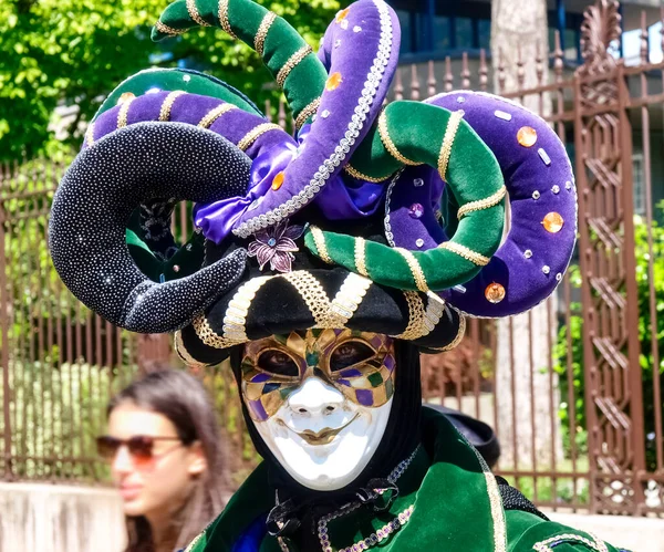 Lugano Sviçre Nisan 2017 Venedik Maskeleri Lugano Danslarla Sergilendi — Stok fotoğraf