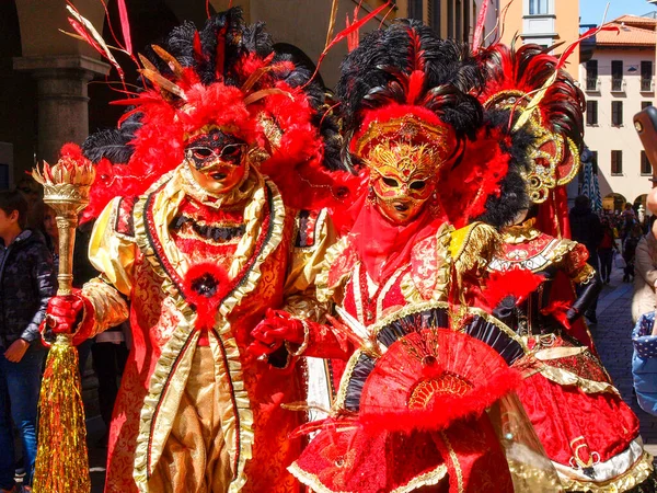 Lugano Sviçre Nisan 2017 Venedik Maskeleri Lugano Danslarla Sergilendi — Stok fotoğraf