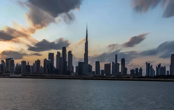 Widok Nabrzeże Burdż Chalifa World Tallest Tower Widok Dubai Creek — Zdjęcie stockowe