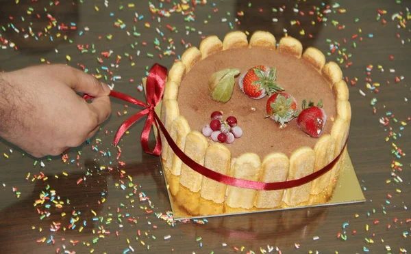 Finom Egészséges Bio Házi Készítésű Sütemény Cukrászda Reggeliben — Stock Fotó