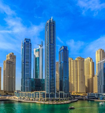 Dubai Marina Rıhtımı Gökdeleni, Dubai Marina, Birleşik Arap Emirlikleri 'ndeki Residential and Business Skyline