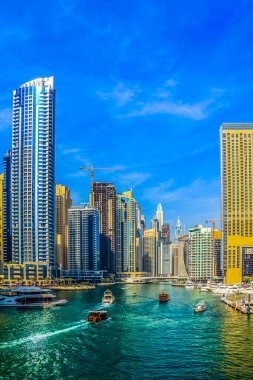 Dubai Marina Rıhtımı Gökdeleni, Dubai Marina, Birleşik Arap Emirlikleri 'ndeki Residential and Business Skyline