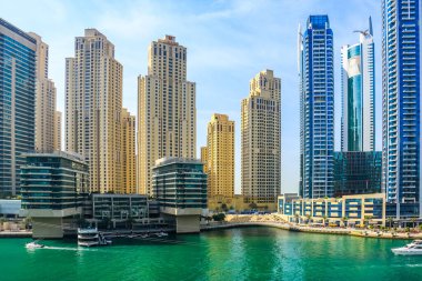 Jumeirah Beach Residence ve Dubai Marina Waterfront Skyscraper, Dubai Marina 'daki Residential and Business Skyline, Birleşik Arap Emirlikleri