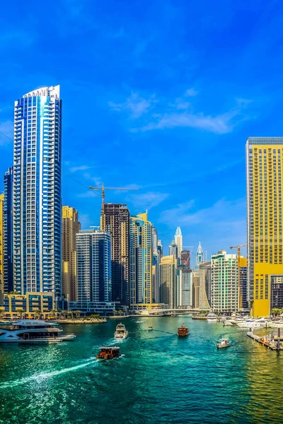 Fantastisk Utsikt Över Dubai Marina Waterfront Skyscraper Bostads Och Business — Stockfoto