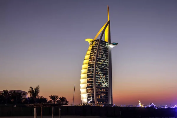 Pohled Nábřeží Burj Arab Seven Star Hotel Pohled Souk Madinat — Stock fotografie