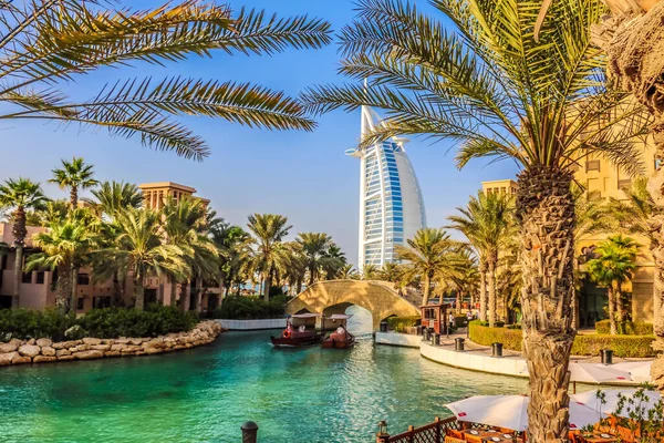 Pohled Nábřeží Burj Arab Pohled Souk Madinat Jumeirah Rezidenční Business — Stock fotografie