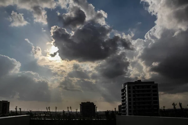 Cloudy Sky Thunderstorm Cloudscape Arabian Sea — стокове фото