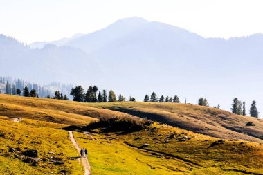 Shogran 'daki Makra Tepesi, Kaghan Vadisi, Mansehra Bölgesi, Khyber-Pakhtunkhwa, Pakistan' ın Kuzey Bölgesi